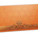 Orange Money Envelope with Flowers and Golden Floral Border