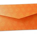 Back view of Orange Money Envelope with Flowers and Golden Floral Border