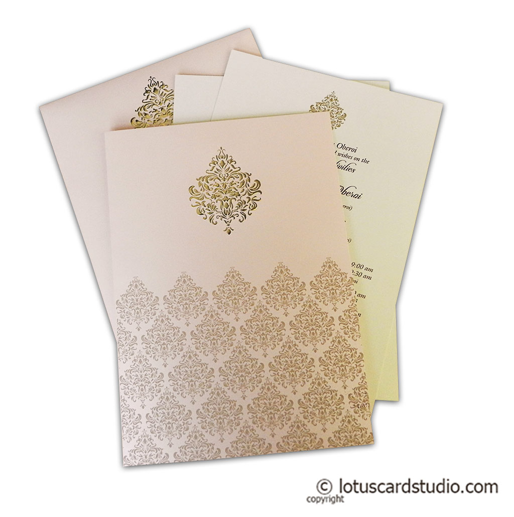 Hot Foil Embossed Design Wedding Invitation Card