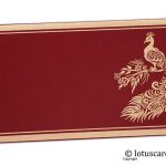 Peacock Printed Money Envelope in Royal Red