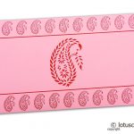 Traditional Red Paisley Print on Light Pink Shagun Envelope