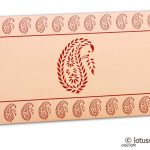 Traditional Red Paisley Print on Peach Gift Envelope