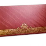 Red Shagun Envelope with Shimmering Lines and Hot Foiled Floral Border