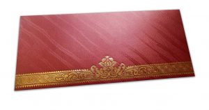 Red Shagun Envelope with Shimmering Lines and Hot Foiled Floral Border