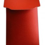 Back view of royal red color portrait shagun envelopes