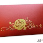 Royal Red Money Envelope with Golden Hot Foil Rose