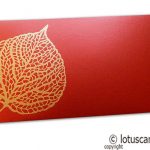 Royal Red Shagun Envelope with Golden Leaf