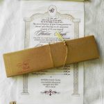 Scroll Wedding Invitation with Golden Box and Ivory Scroll