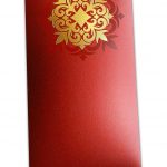 Golden Hot Foil Floral Printed on Royal Red Envelope