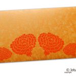 Dahlia Flowers on Yellowish Orange Shimmer Texture Shagun Envelope