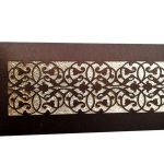 Shagun Money Envelope in Rich Brown with Laser Cut Satin Fabric