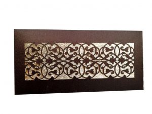 Shagun Money Envelope in Rich Brown with Laser Cut Satin Fabric