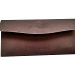 Back view of Shagun Money Envelope in Rich Brown with Laser Cut Satin Fabric