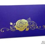 Super Indigo Money Envelope with Hot Foil Rose