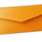 Back view of Texture Orange Money Envelope with Hot Foiled Floral Border