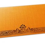 Texture Orange Money Envelope with Hot Foiled Floral Border