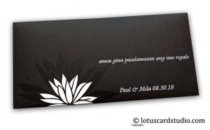 The Black Beauty Lotus Money Gift Envelope with Silk screen printing