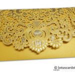 Back view of Gift Shagun in TriFold Laser Cut Indian Money Envelope