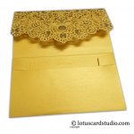 Unfolded view of Gift Shagun in TriFold Laser Cut Indian Money Envelope