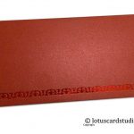 Front view of TriFold Laser Cut Gift Envelope in Red
