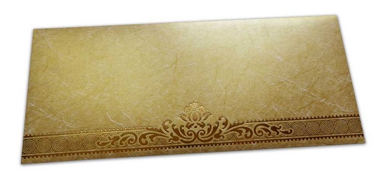 Beige and White Thread Fusion Shagun Envelope