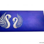 Sapphire Blue Money Envelope with Laser Cut Swans