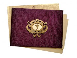 Rich Purple Velvet Wedding Card