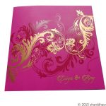 Card front of Beautiful Pink Wedding Invitation Card