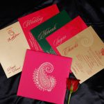 Paisley Design Wedding Invitation in Mexican Pink