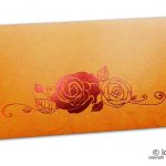 Perfumed Designer Money Envelopes in Orange Yellow with Hot Foil Rose