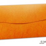 Back view of designer amber orange money envelopes