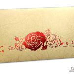 Perfumed Designer Money Envelopes in Beige with Hot Foil Rose