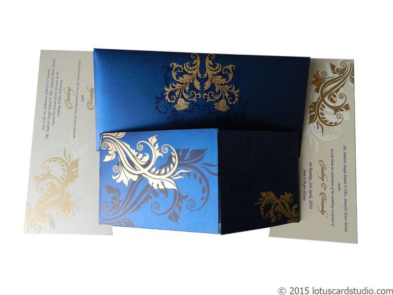 Dazzling Blue Wedding Invitation Card