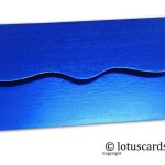 Back view of Blue Shagun Envelopes with Hot Foil Golden Paisley Flower