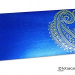 Blue Shagun Envelopes with Hot Foil Golden Paisley Flower