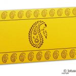 Traditional Brown Paisley Print on Yellow Shagun Envelope