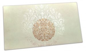 Exclusive Sized Golden Crown Flower Money Gift Envelope in Ivory