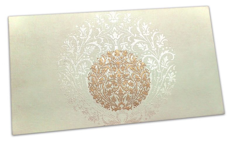 Exclusive Sized Golden Crown Flower Money Gift Envelope in Ivory