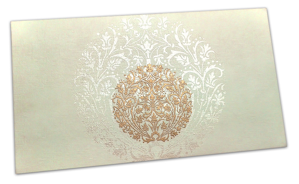Exclusive Sized Golden Crown Flower Money Gift Envelope in Ivory