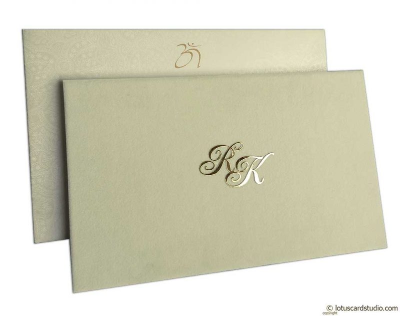 Elegant Wedding Card in Ivory Velvet