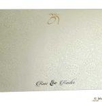 Envelope front of Elegant Wedding Card in Ivory Velvet