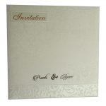 Envelope front of Embossed Floral Wedding Invitation