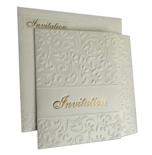 Embossed Floral Wedding Invitation