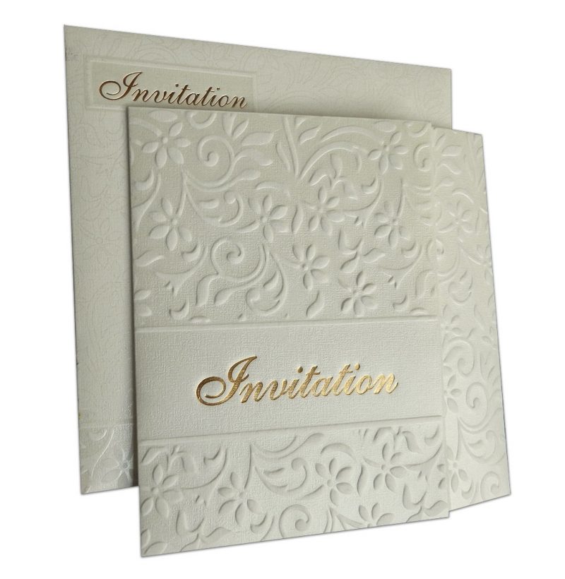 Embossed Floral Wedding Invitation