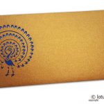 Gift Envelope in Pure Gold with Laser Cut Peacock