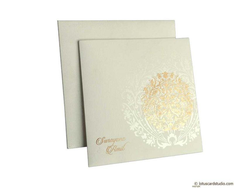 Golden Crown Design Wedding Card Invitation