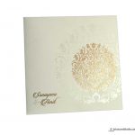 Card front of Golden Crown Design Wedding Card Invitation