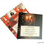 Inserts of Golden Crown Design Wedding Card Invitation