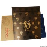 Lotus Themed Coffee Brown Wedding Card