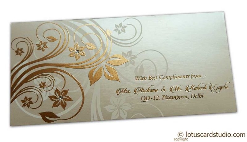 Perfumed Envelope with Golden Floral Design